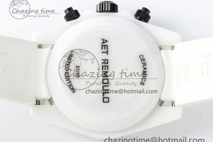 1223 FashionForward Daytona White Ceramic 5GF Best Edition White Black Dial on White Rubber Strap A 2329